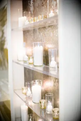 Lovely and romantic votive candle station.