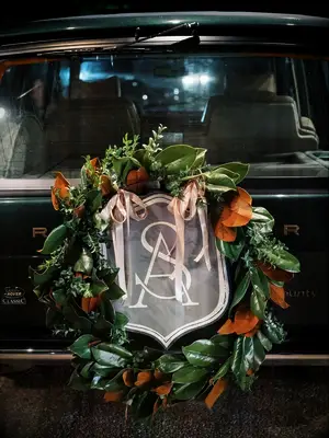 A personalized monogram wreath.