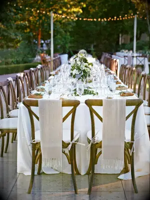 A lovely neutral-toned outdoor table setting.