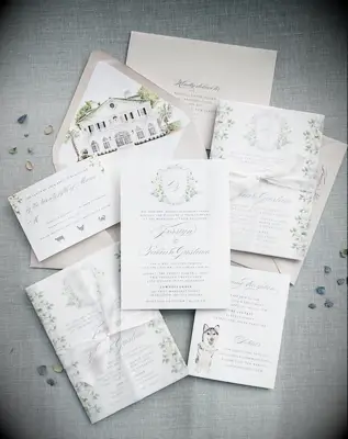Venue inspired detailed stationery set
