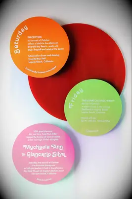 Colorful wedding stationery set