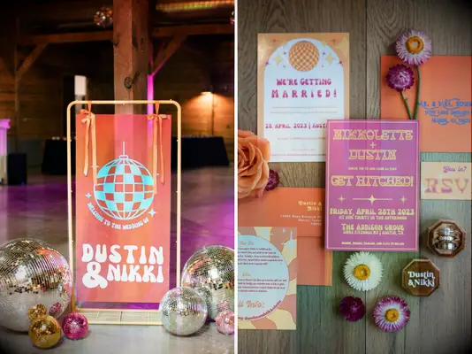 Matching stationery and wedding decor, 2024 wedding stationery trends