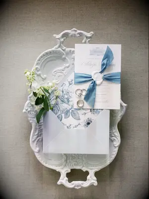 Blue and white invitation 