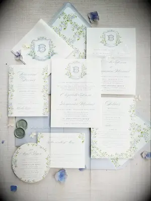 Elegant florals invitation set