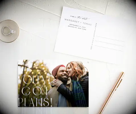 Alternative save-the-date from Tartarusfarms Invitations. 