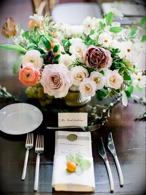Spring centerpiece fruit wedding table arrangement