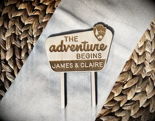 Camping themed Custom Wedding Cake Topper