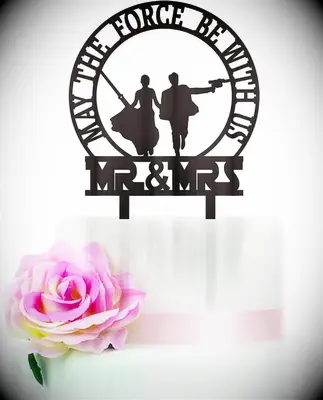  May The Force Be With US Funny Wedding Cake Topper