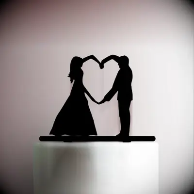 Wedding Couple Making Heart Arms Cake Topper