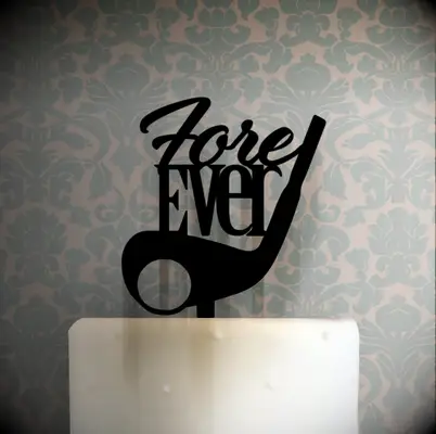 Fore Ever Golf Funny Wedding Cake Topper