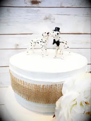 Bride and Groom Dalmatian Dog Wedding Cake Topper