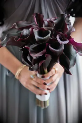 Black forest calla lily bouquet