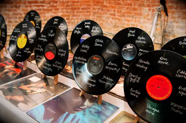 Vinyl record seating arrangement