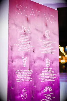 Hot pink seating chart