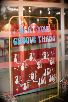 Groovy and colorful seating chart