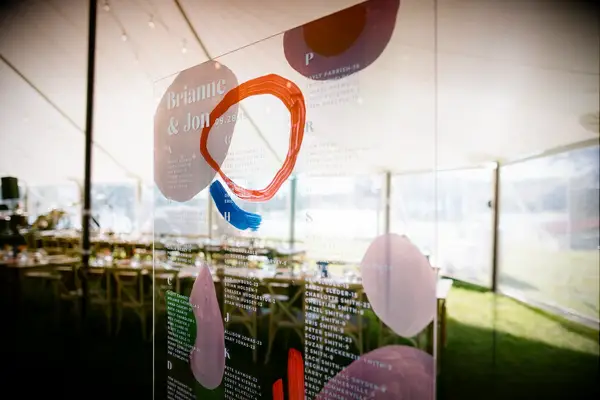 Painted acrylic seating chart