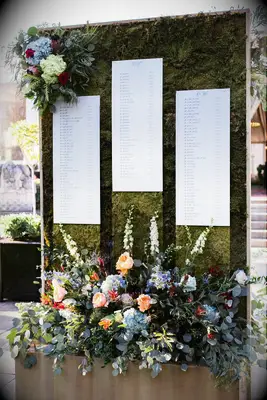 Moss and floral seating chart