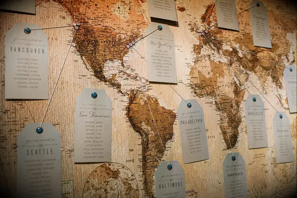 World map table reception seating