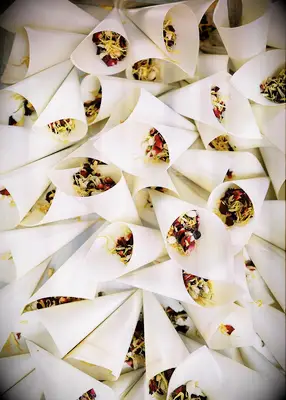 Petal toss cones DIY wedding decor