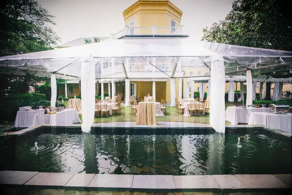 Poolside tent for events