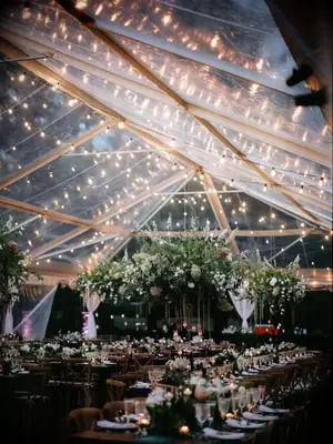 Romantic twinkle lights at night