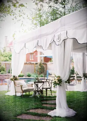 Monogrammed tent accents