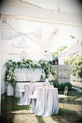 Sparkling chandeliers for tent