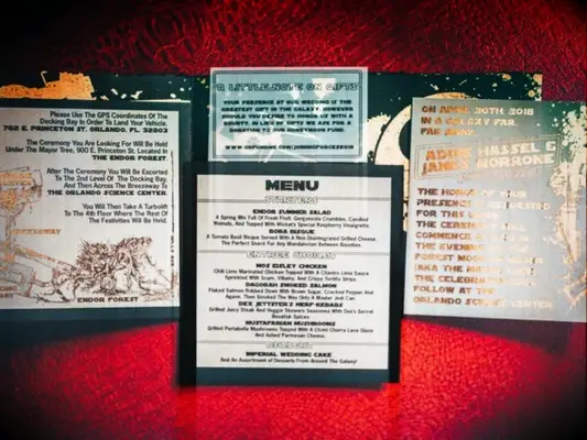 Star Wars-themed wedding invitation suite idea
