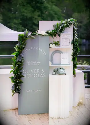 Sage green reception decorations