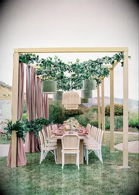 Pergola wedding reception decor
