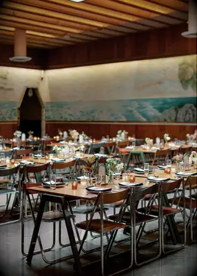 Trendy modern chairs at wedding reception