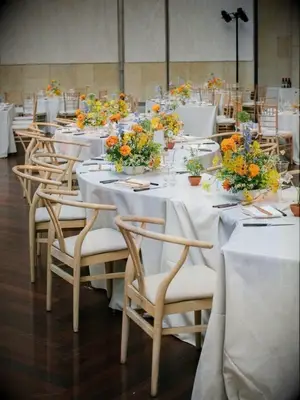 Serpentine wedding reception table 