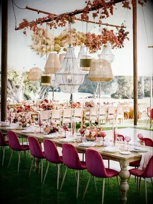 Fall wedding tent decor