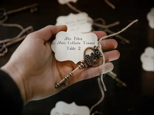 harry potter wedding ideas magic keys escort cards