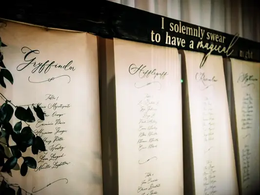 harry potter wedding ideas escort wall