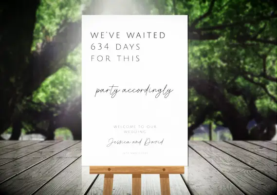Postponed or Long Engagement Wedding Sign