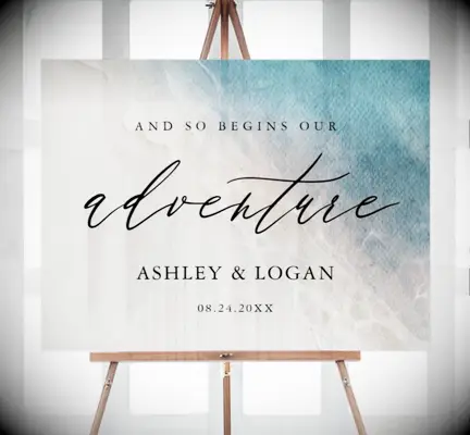 Beach-Themed Zazzle Wedding Welcome Sign