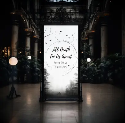 Gothic wedding welcome sign