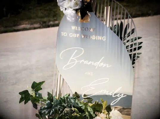 Acrylic Gold Wedding Welcome Sign