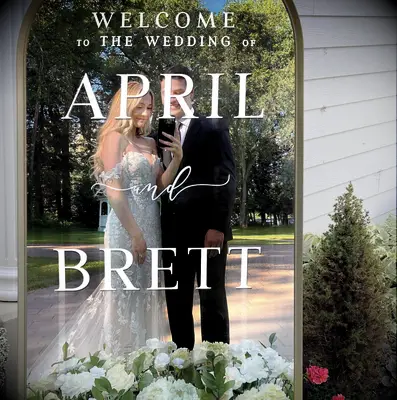 Vinyl Decal Sticker for Mirror Wedding Sign