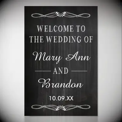 Custom chalkboard wedding welcome sign