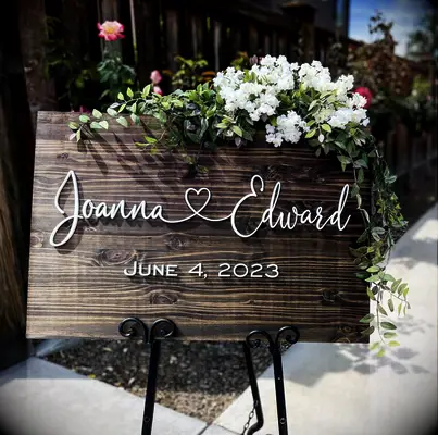 Personalized Wooden Wedding Welcome Sign