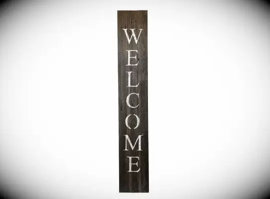 Vertical Wood Welcome Sign for Rustic Celebration