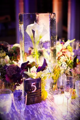 Flower ice sculpture centerpiece