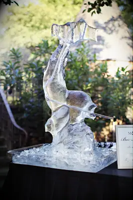 Fish ice sculpture with drink spout