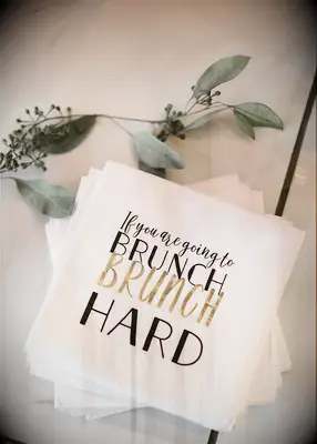 Napkins with brunch quote