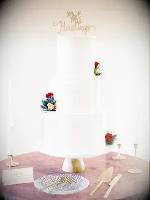 Simple three-tier wedding cake