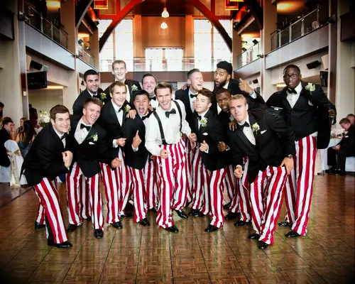 Indiana University Candy-Striped Groomsmen Attire
