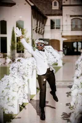 Groomsman as Adult Flower Boy