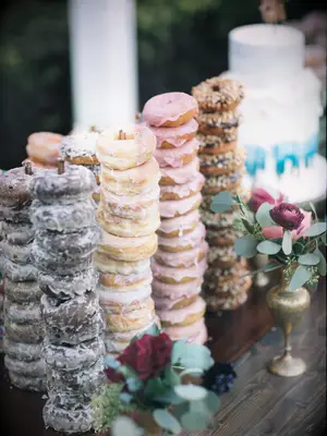 Donut stacks at wedding